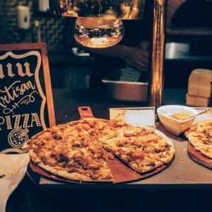 cooked pizzas