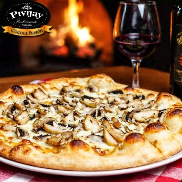 Pizza Pollo con champiñones
